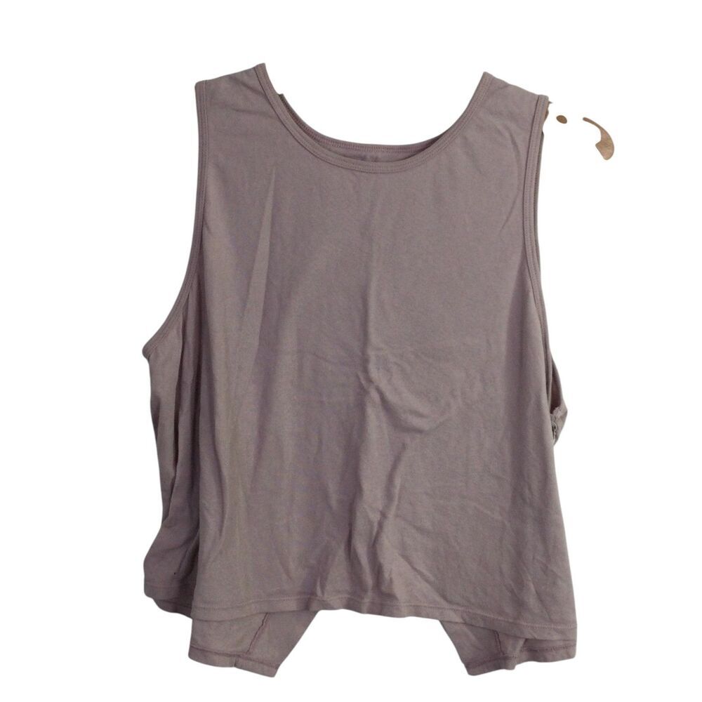 Calme Womens Cross Back Tank Top Sleeveless Organic Cotton Purple Size XXL NWT